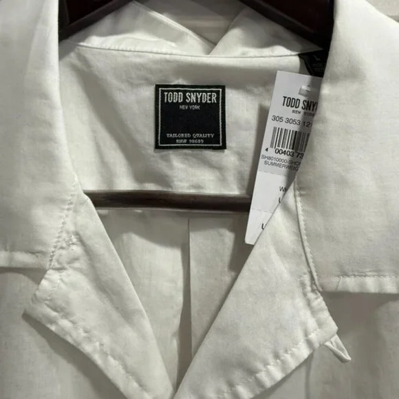 Todd Snyder White Camp Collar Shirt L NWT - Picture 2 of 4
